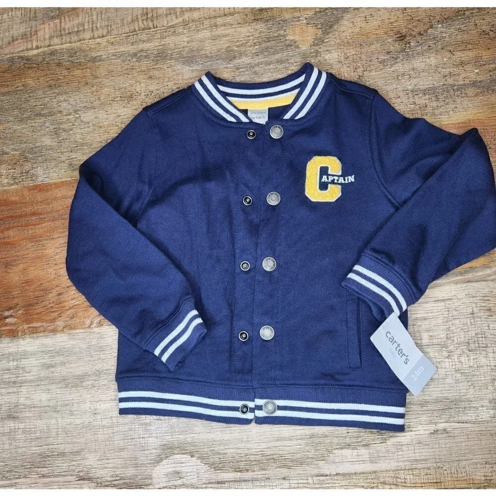New Carter's 2-pieces Sport Captain Blue Varsity Jacket 24m